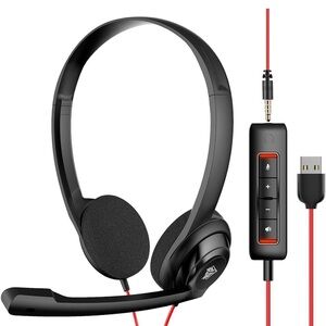 USB Computer Headset with Clear Chat Microphone
